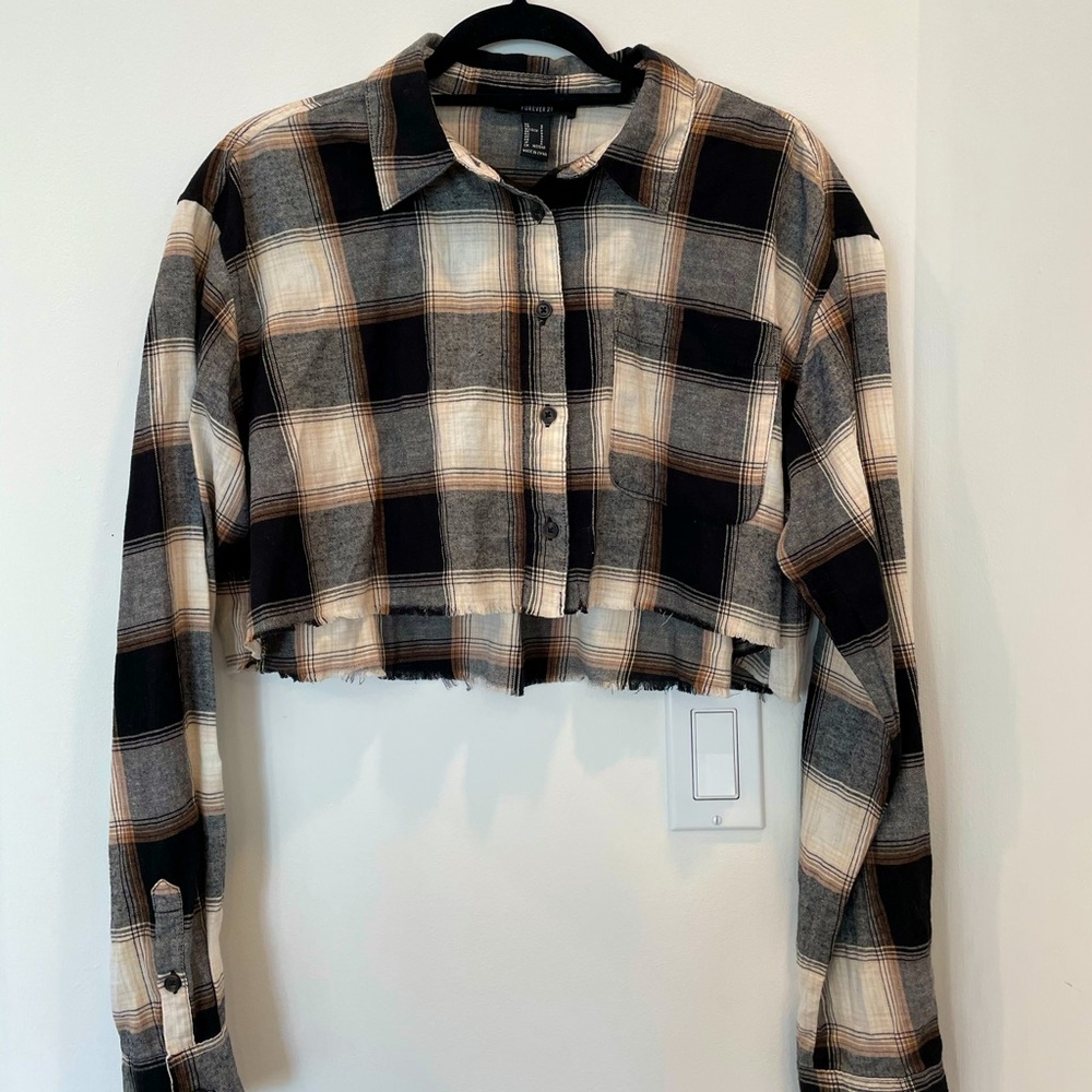 Forever 21 Flannel Crop Top